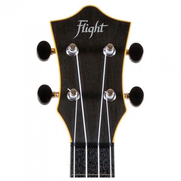 Flight TUC-35 Travel Concert Ukulele, Black - Headstock Front