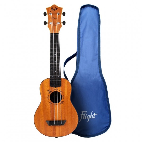 Flight TUS-53 Travel Soprano Ukulele, Mahogany gigbag