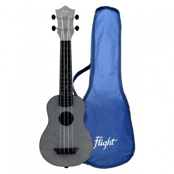 Flight TUS-65 Travel Soprano Ukulele, Silver gigbag