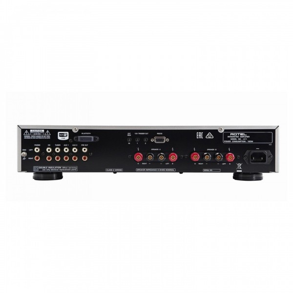 Rotel A11 Tribute Edition Integrated Amp, Silver Back View