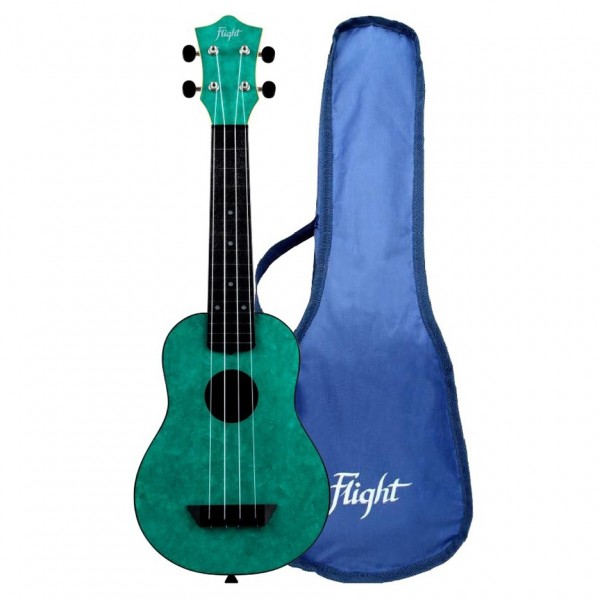 Flight TUS-65 Travel Soprano Ukulele, Emerald gigbag