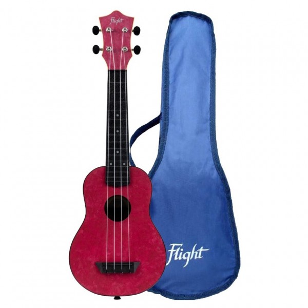 Flight TUS-65 Travel Soprano Ukulele, Ruby gigbag