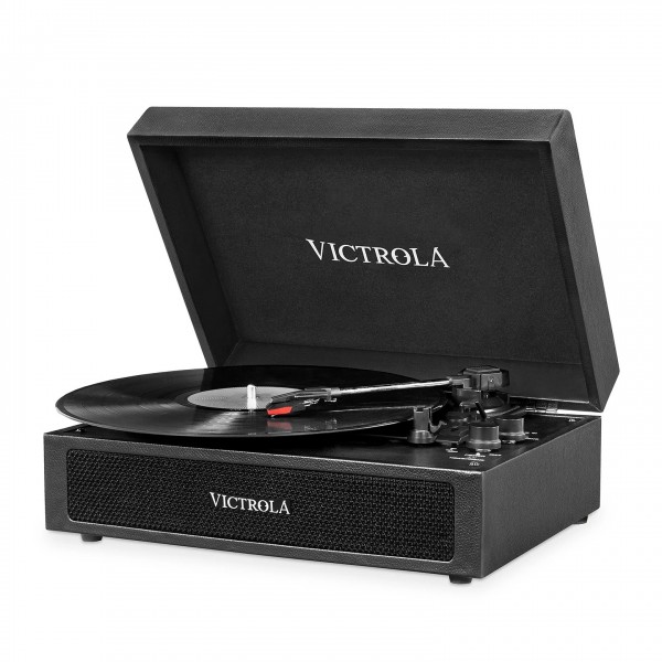 Victrola Parker Bluetooth Suitcase Record Player with 3-speed, Black