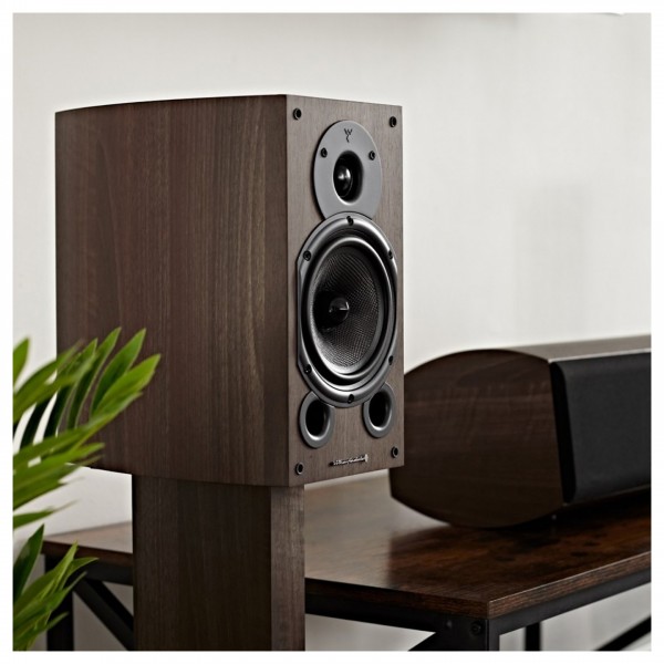 Wharfedale Diamond 9.1 Bookshelf Speakers (Pair), Walnut Nearly New Lifestyle View