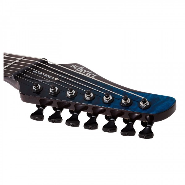 Schecter Reaper-7 Elite MS, Deep Ocean Blue headstock