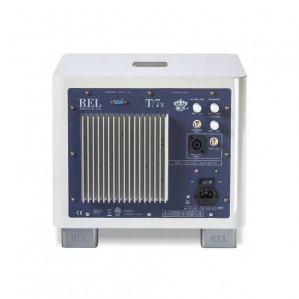 REL T7X Subwoofer, Gloss White - Rear