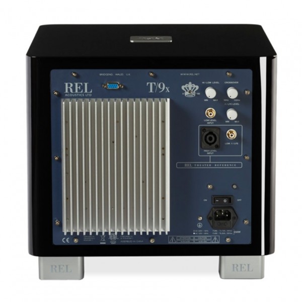 REL T9X Subwoofer, Gloss Black - Rear