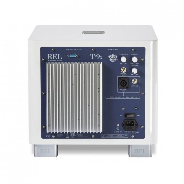 REL T9X Subwoofer, Gloss White - Rear