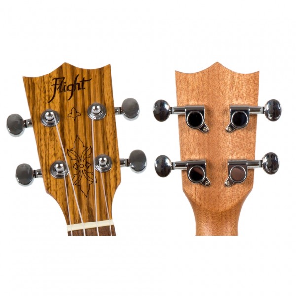 Flight DUS320 Soprano Ukulele, Zebrawood B&S headstock