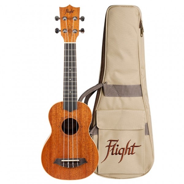 Flight DUS321 Soprano Ukulele, Mahogany plus gig bag