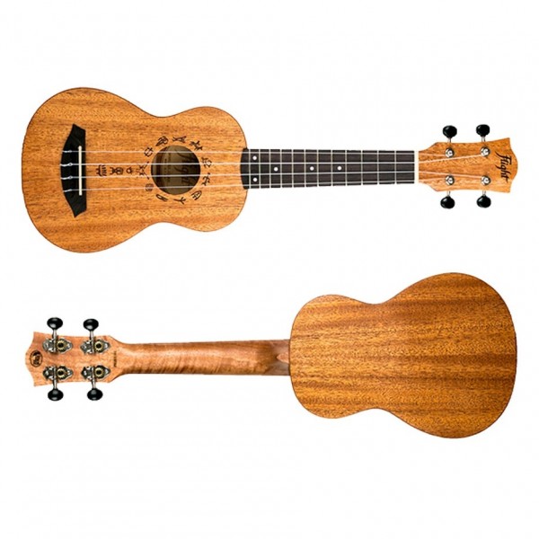 Flight DUS371 Soprano Ukulele, African Mahogany side