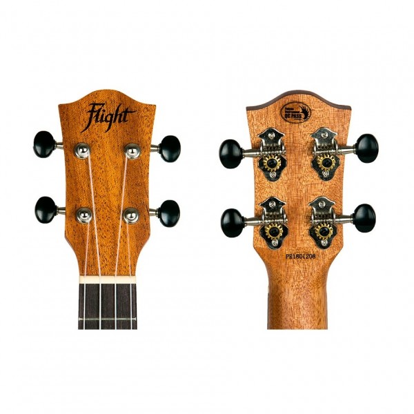 Flight DUS371 Soprano Ukulele, African Mahogany headstock