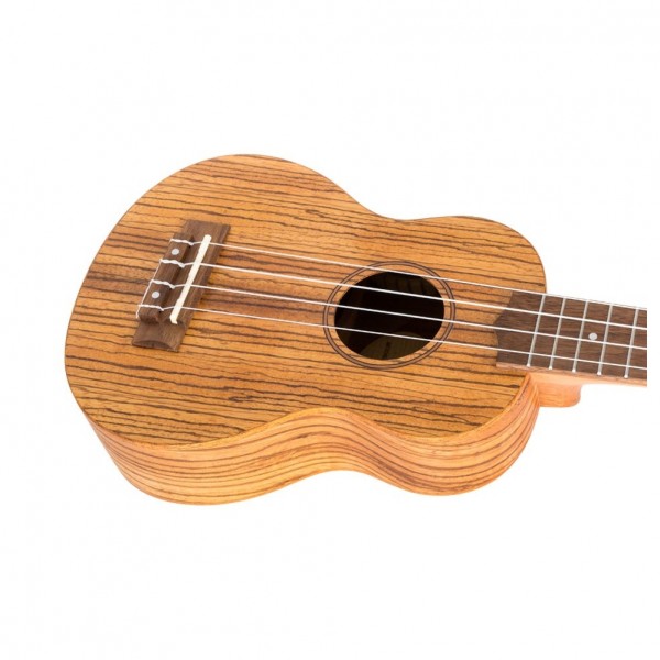 Flight DUS322 Soprano Ukulele, Zebrawood body