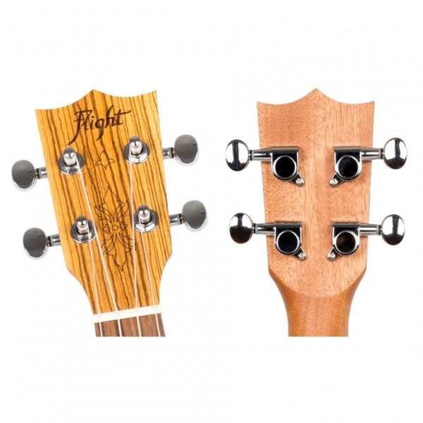 Flight DUS322 Soprano Ukulele, Zebrawood headstock