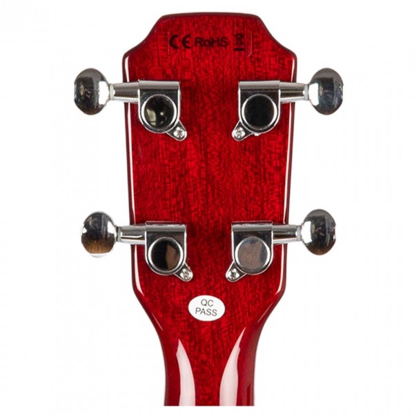 Flight Pioneer Tenor Electric Ukulele, Cherry Red - Headstock Back