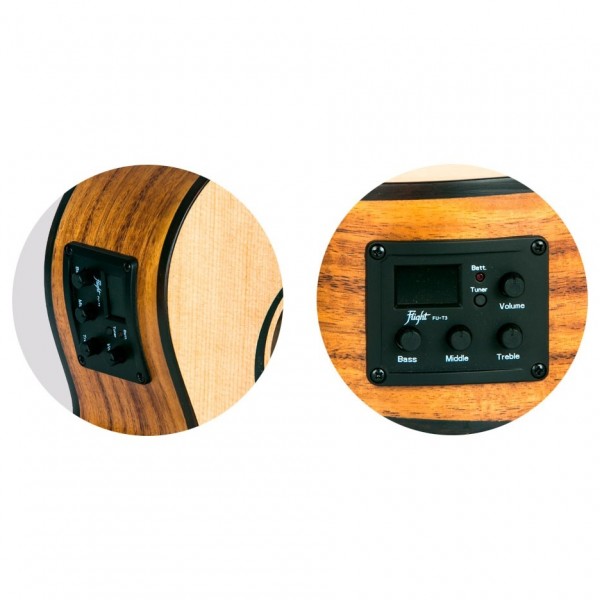 Flight DUS320CEQ Soprano Electro Ukulele, Zeb B&S preamp