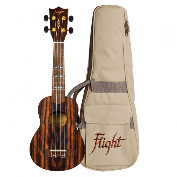 Flight DUS460 Soprano Ukulele, Amara plus bag