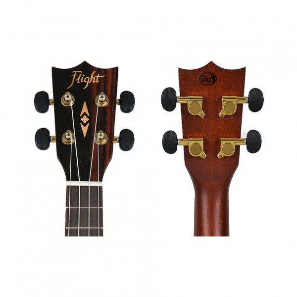 Flight DUS460 Soprano Ukulele, Amara headstock