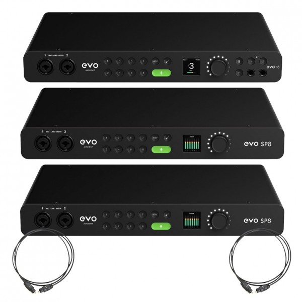EVO by Audient EVO 16 & 2 x EVO SP8, 24-input Recording Bundle - Full Bundle
