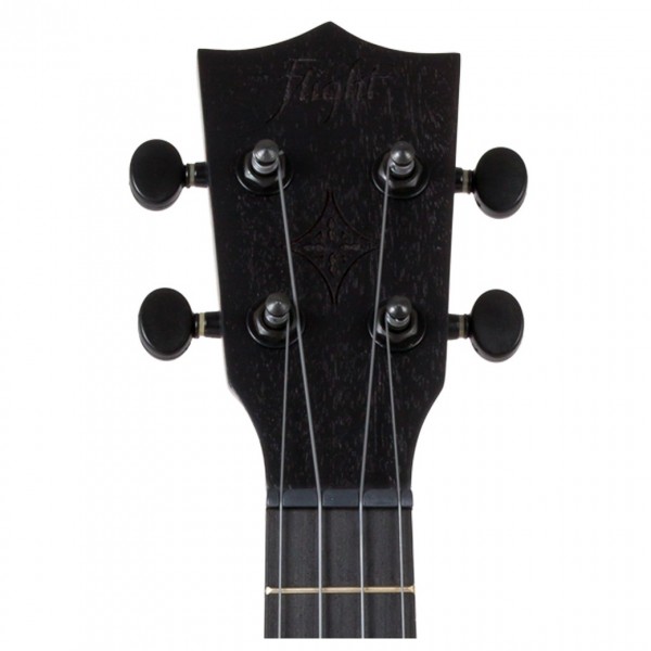 Flight NUS310BB Soprano Ukulele, Blackbird - Headstock Front