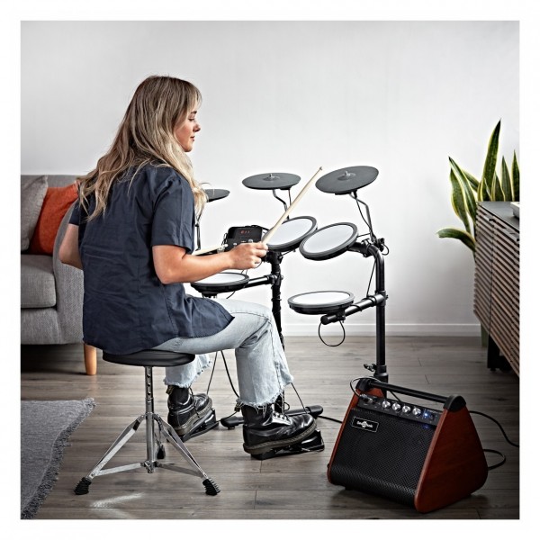 VISIONDRUM Compact Mesh Electronic Drum Kit Amp Pack, Orange