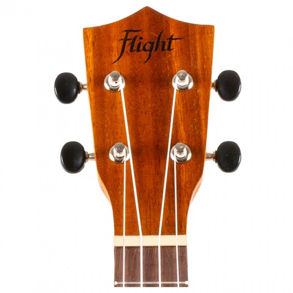 Flight NUS250 Soprano Ukulele, Acacia - Headstock Front