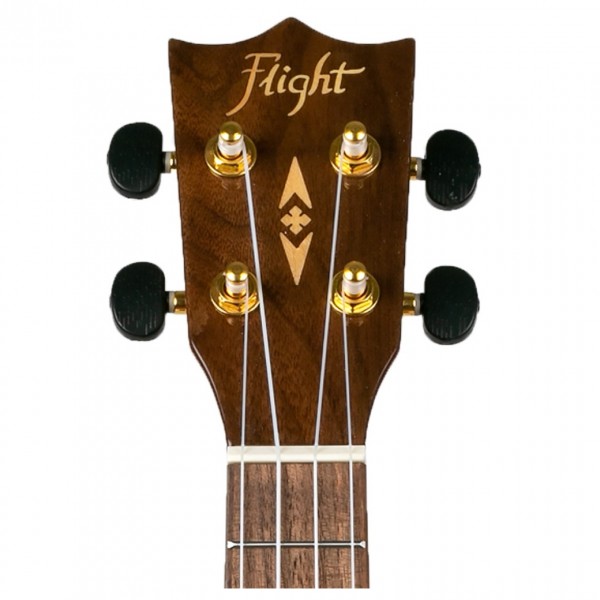 Flight DUC445 Concert Ukulele, Acacia (Gloss) - Headstock Front
