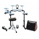 VISIONDRUM Bater&iacute;a Electr&oacute;nica de Parches de Malla Compacta con Ampli, Azul