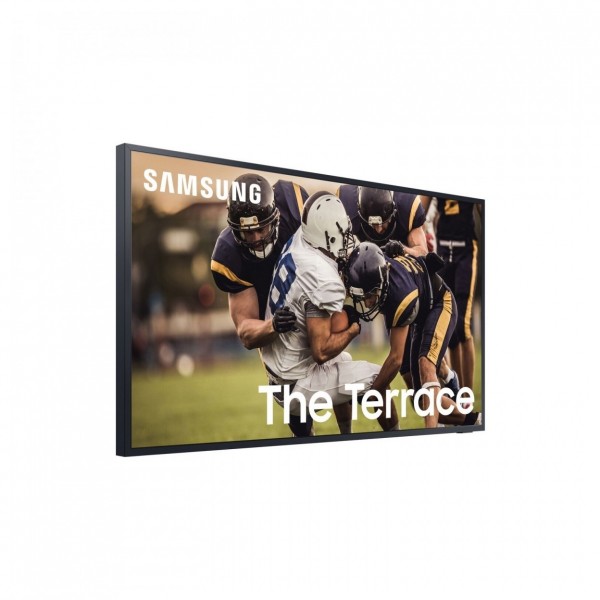 Samsung 65" Terrace QLED 4K HDR Smart Outdoor TV, angled-view