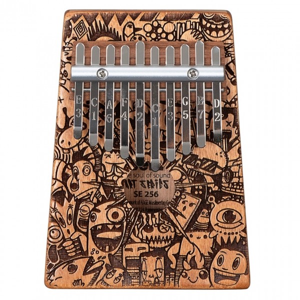 Sela Art Series Kalimba 10, Little Monster Laser - Top