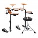 VISIONDRUM Compact Mesh Electronic Drum Kit, Stool Headphones, Orange