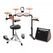 VISIONDRUM Compact Mesh Electronic Drum Kit Amp pakiet, pomarańczowy