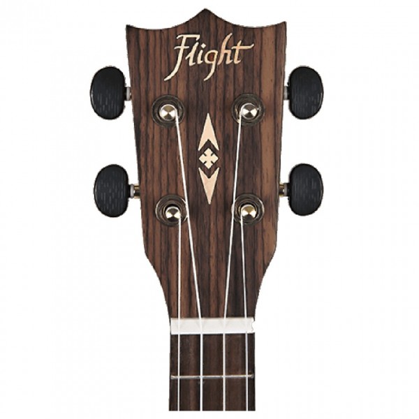 Flight DUC410 Concert Ukulele, Quilted Ash - Headstock Front