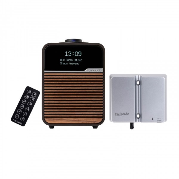 Ruark Audio R1 MK4 Bluetooth Radio, Espresso with Remote & Battery Full View