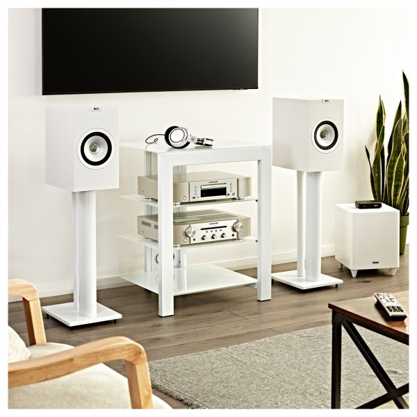 KEF Q150 Bookshelf Speakers (Pair), White at AV.com