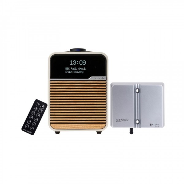 Ruark Audio R1 MK4 Bluetooth Radio, Cream with Remote & Battery Full View