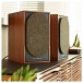 Triangle Borea BR03 BT Active Bookshelf Speakers (Pair), Oak Green lifestyle with grilles attached