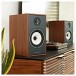 Triangle Borea BR03 BT Active Bookshelf Speakers (Pair), Oak Green lifestyle with turntable
