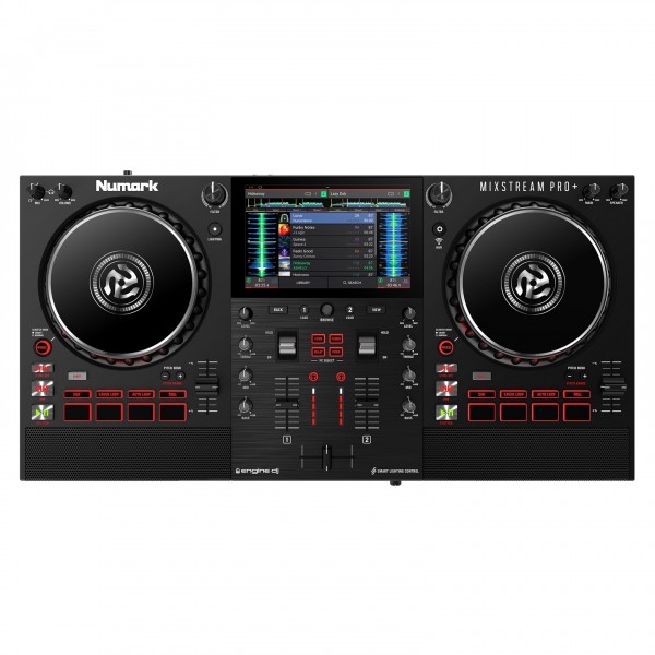 Numark Mixstream Pro + Standalone DJ Controller with Amazon Music - Top