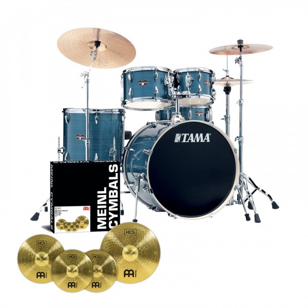 Tama Imperialstar 22'' 5pc Drum Kit w/Meinl Cymbals, Hairline Blue