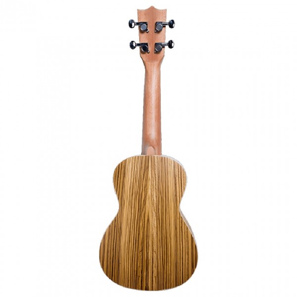 Flight DUC325 Concert Ukulele, Zebrawood B&S - Back