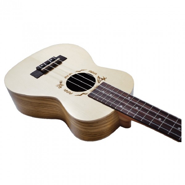 Flight DUC325 Concert Ukulele, Zebrawood B&S - Body