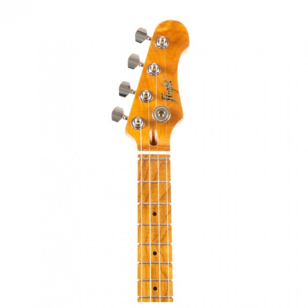 Flight Pathfinder Tenor Electric Ukulele, Trans Black - Headstock Front