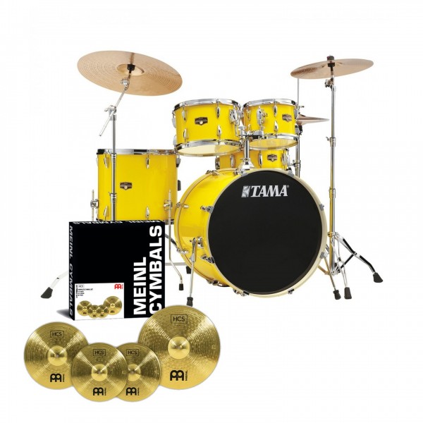 Tama Imperialstar 22'' 5pc Drum Kit w/Meinl Cymbals, Electric Yellow