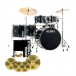 Tama Imperialstar 22'' 6pc Drum Kit w/Meinl Cymbals, Hairline Black- Main