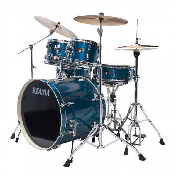 Tama Imperialstar 22'' 6pc Drum Kit w/Meinl Cymbals, Hairline Blue- side