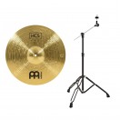 Meinl HCS 16'' Crash Cymbal & Gear4music Boom Arm Stand, Black