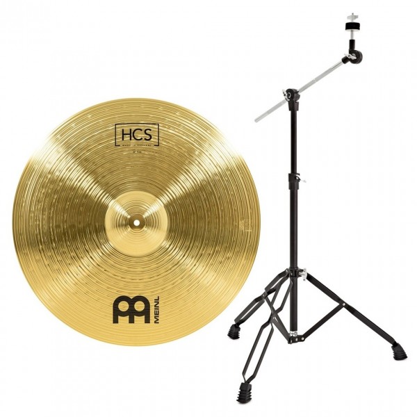 Meinl HCS 22'' Ride Cymbal & Gear4music Boom Arm Stand, Black