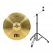 Meinl HCS 18'' Crash Cymbal & Gear4music Boom Arm Stand, Black