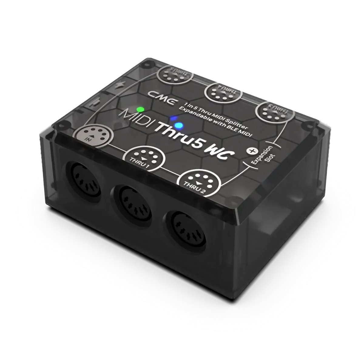 CME MIDI Thru5 WC + 4 Pack 3FT MIDI Cables   1 In 5 Out MIDI Thru Box With 4 3FT 5 Pin DIN MIDI Cables For Compact Spaces